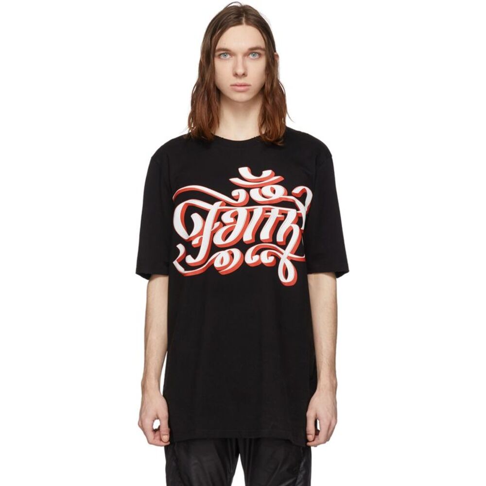 Faith Connexion Mens Oversize Logo T-Shirt Medium Black